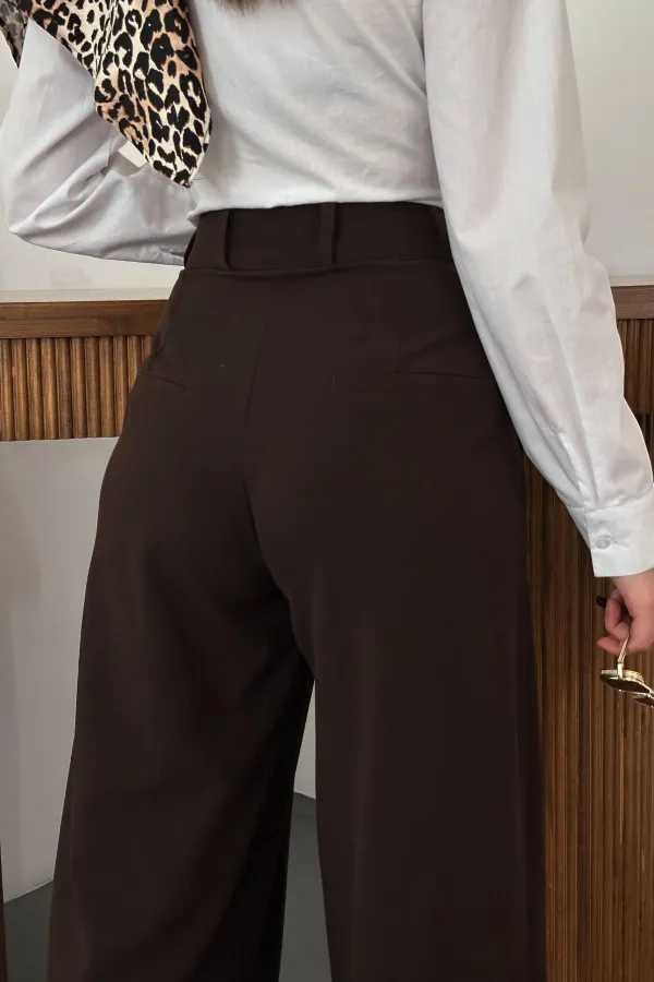 Pantalons plissés marron en gros