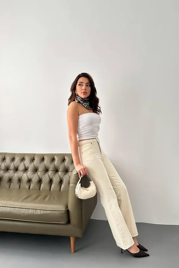 Jeans Straightmania beiges en gros