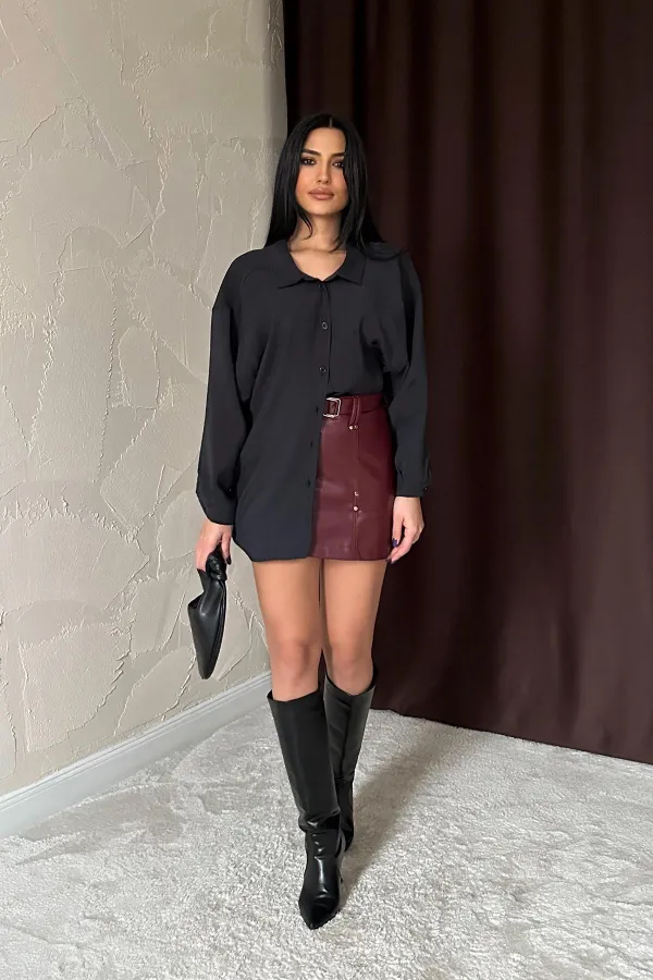 Chemise décontractée noire en gros