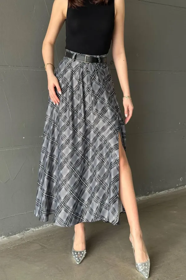 Wholesale Black Plaid Skirts