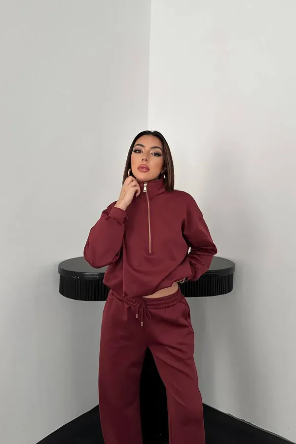 Combinaison de plongée bordeaux à fermeture éclair en gros