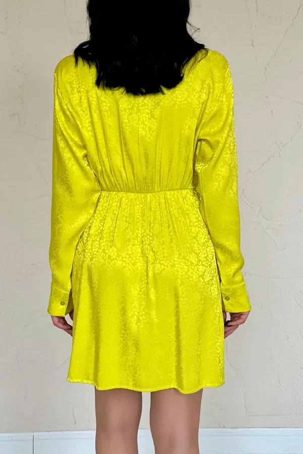 Robe jacquard à motifs jaunes en gros