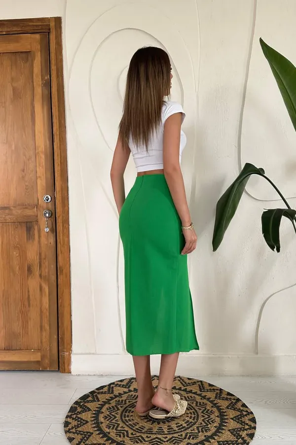 Jupe fendue verte en gros