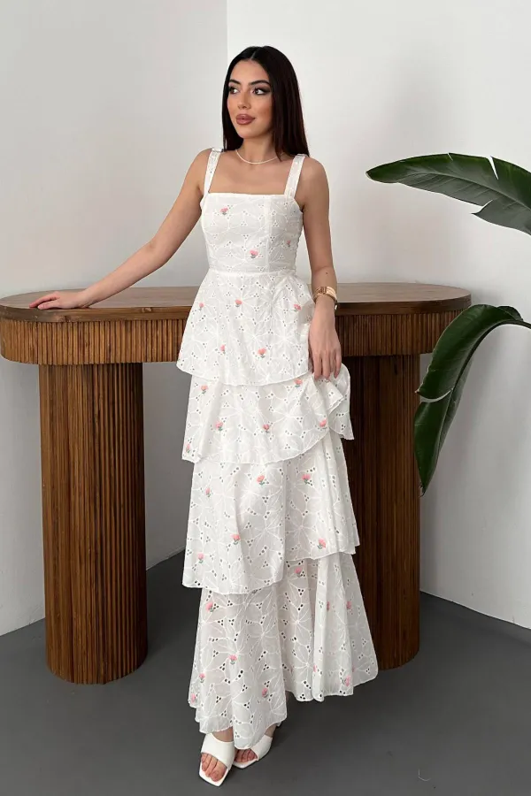 Wholesale Pink Layered Back Tie Dress