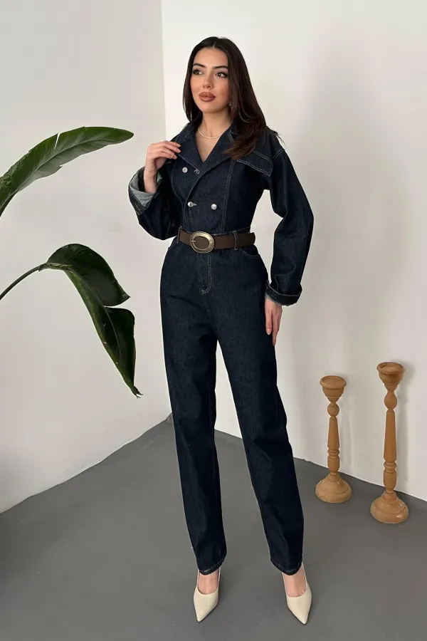 Wholesale Navy Blue Denim Overalls