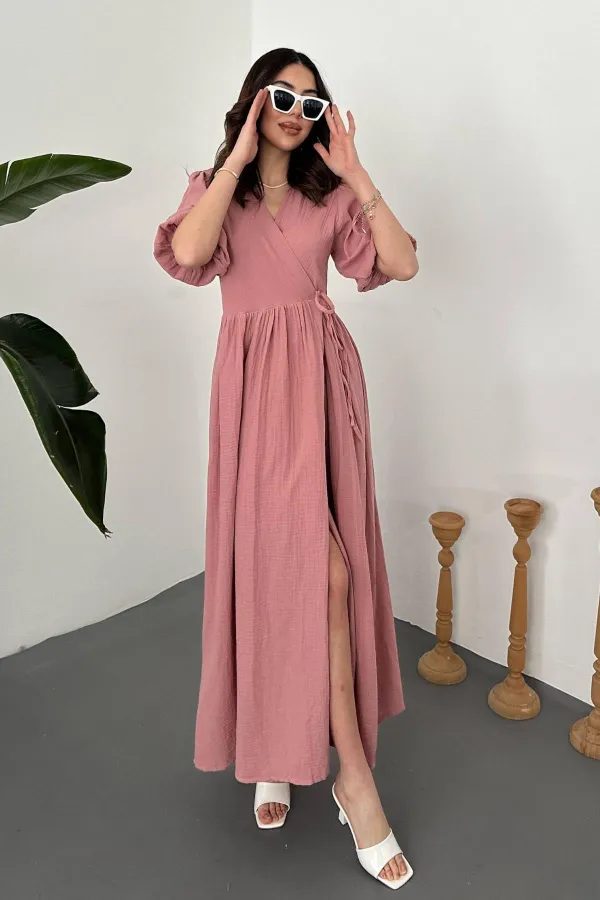 Wholesale Powder Muslin Long Dress