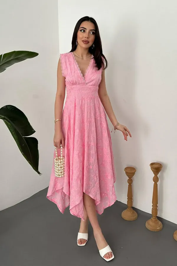 Wholesale Pink Embroidered Dress