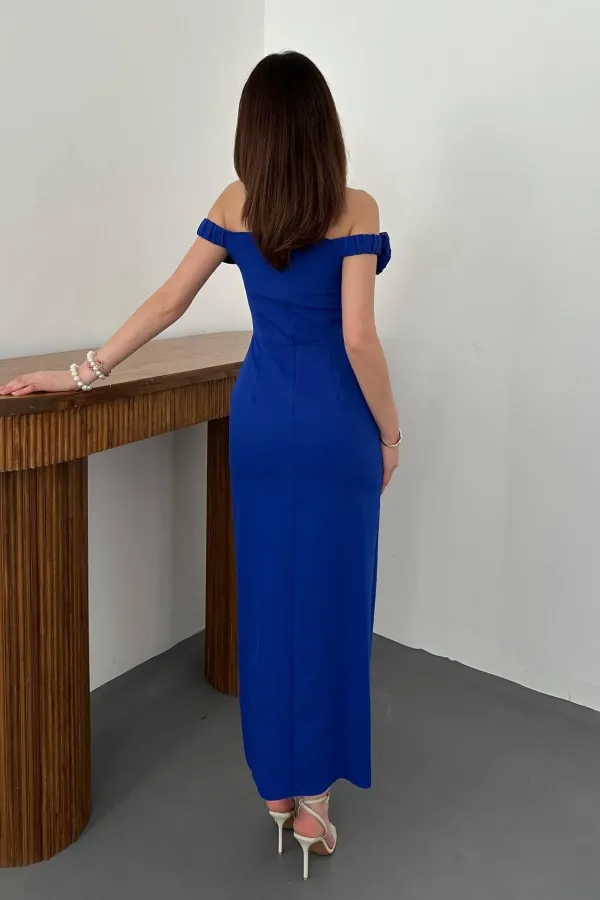 Robe Saxe Madonna à col rose en gros