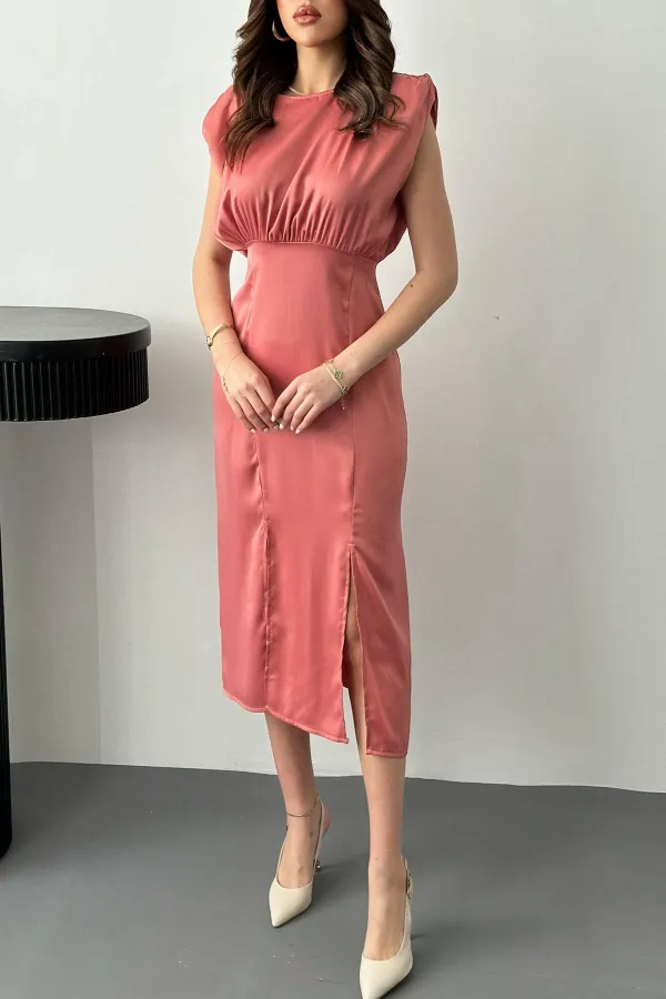 Robe Helen fendue avec jupe poudreuse en gros