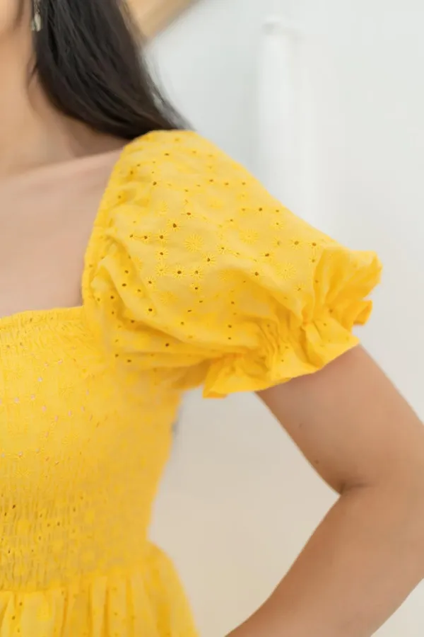 Toptan Sarı Tokalı Fisto Elbise