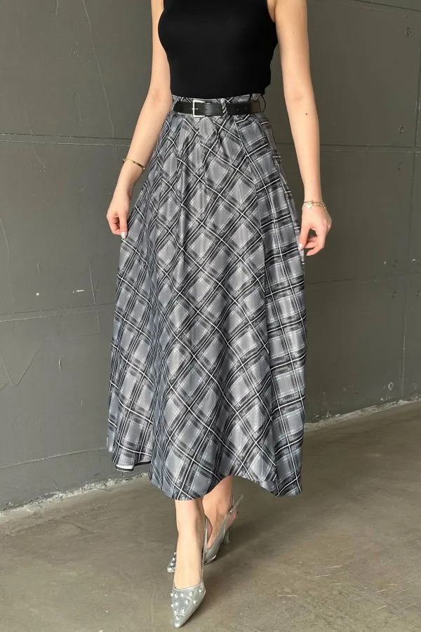 Wholesale Black Plaid Skirts