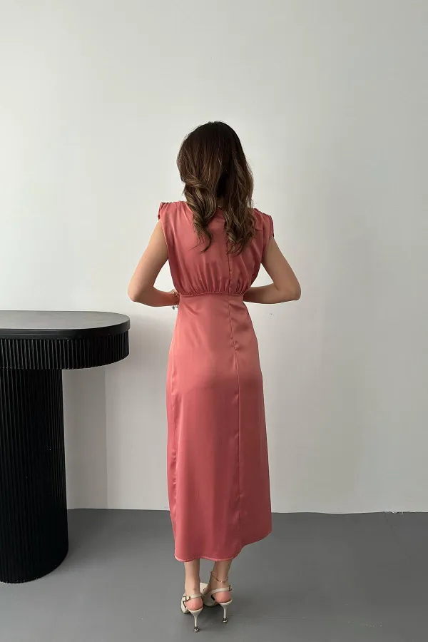 Robe Helen fendue avec jupe poudreuse en gros