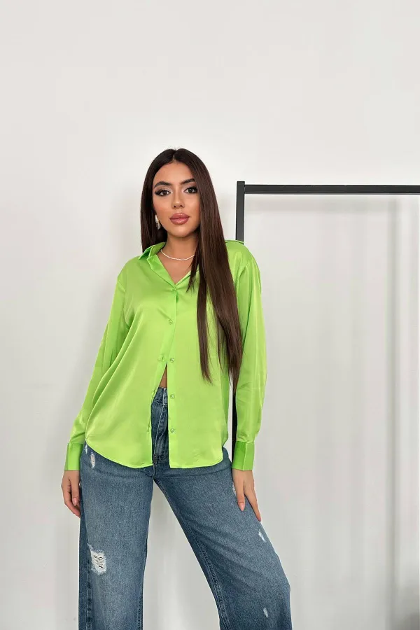 Chemise en satin fluo en gros