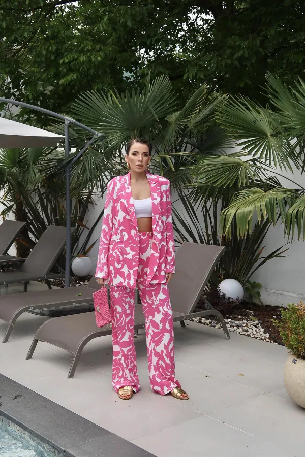 Ensemble veste et pantalon fuchsia en gros