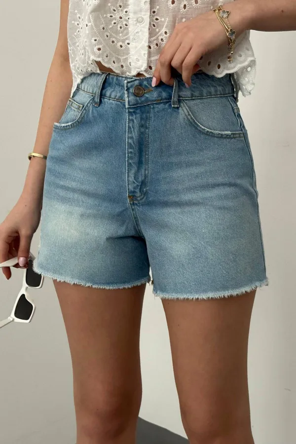Short en jean bleu d'été en gros