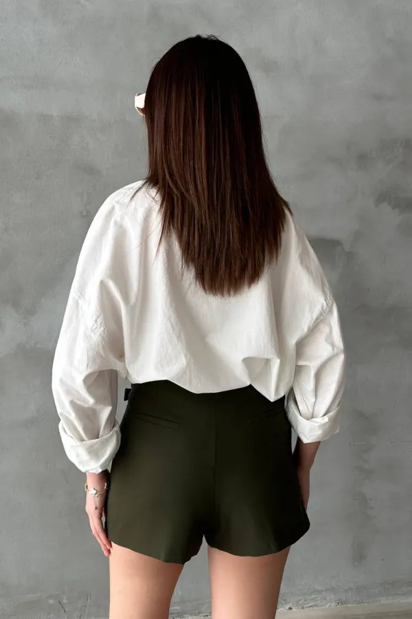 Jupe courte à boucles kaki en gros