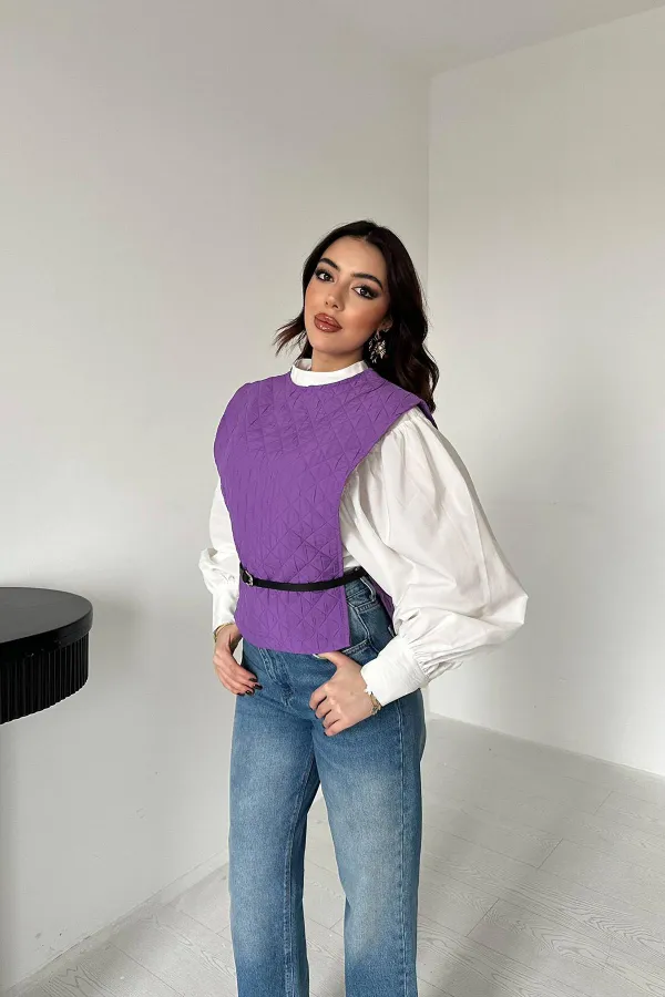 Toptan Mor Kemerli Gömlek Ve Panço Takım