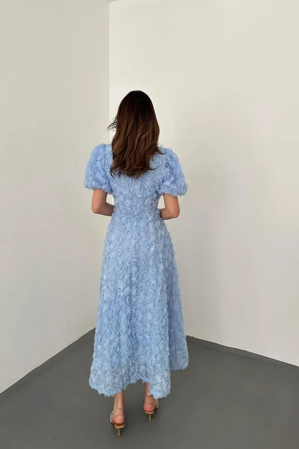 Wholesale Baby Blue Rose Dress
