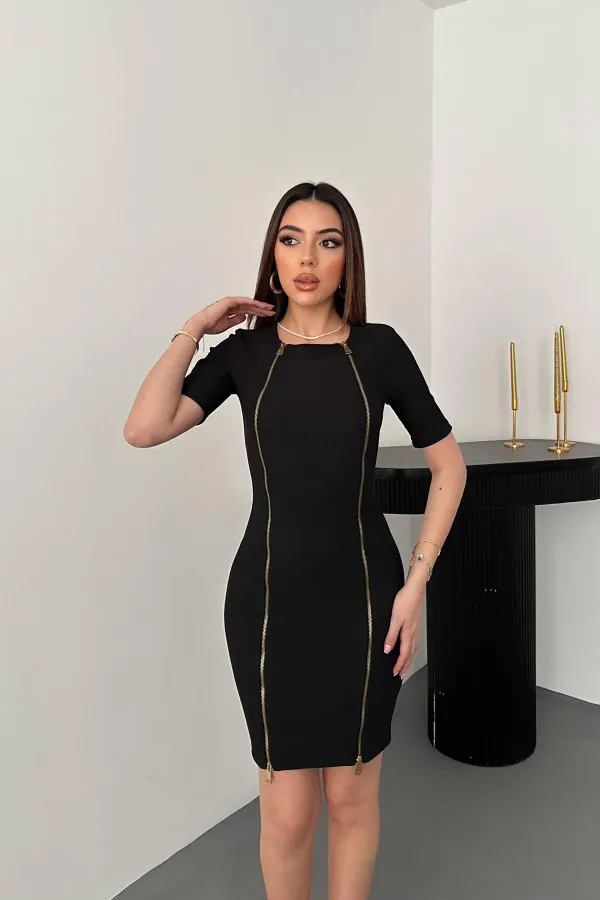 Robe ottomane noire zippée en gros