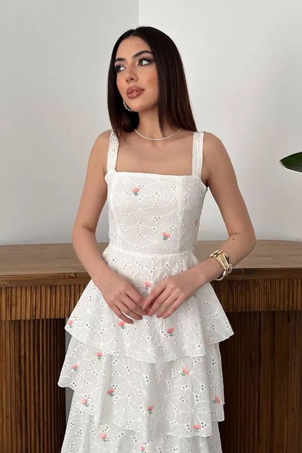 Wholesale Pink Layered Back Tie Dress