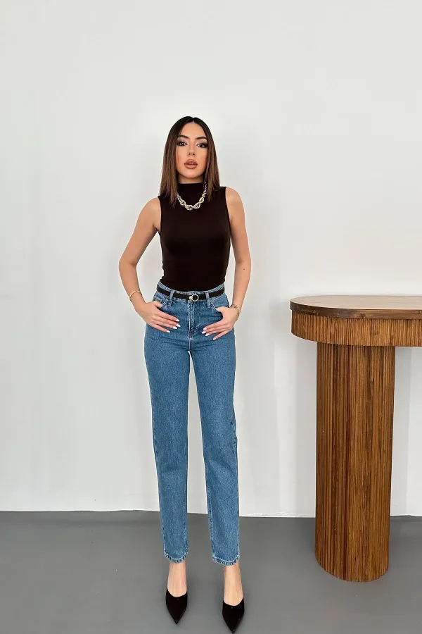 Toptan Mavi Boru Paça Jeans Pantolon