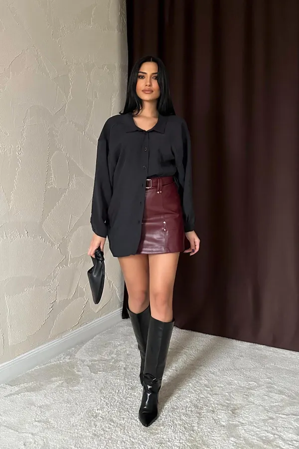 Chemise décontractée noire en gros