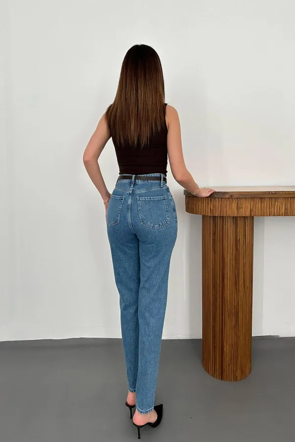 Toptan Mavi Boru Paça Jeans Pantolon