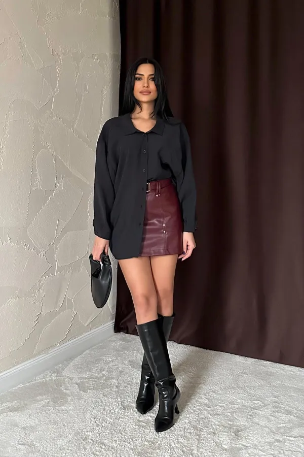 Chemise décontractée noire en gros