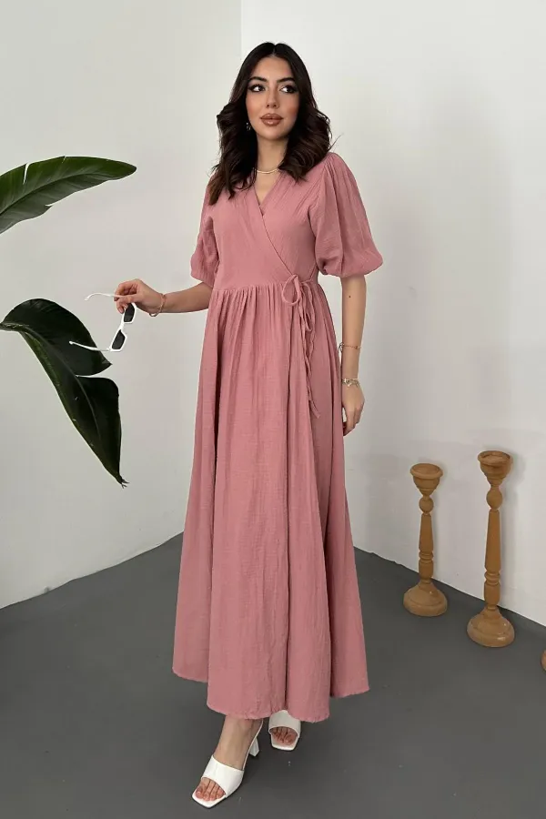 Wholesale Powder Muslin Long Dress