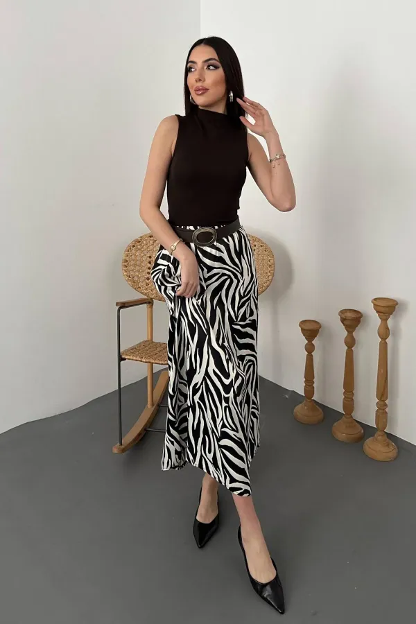 Jupe élastique en satin noir en gros