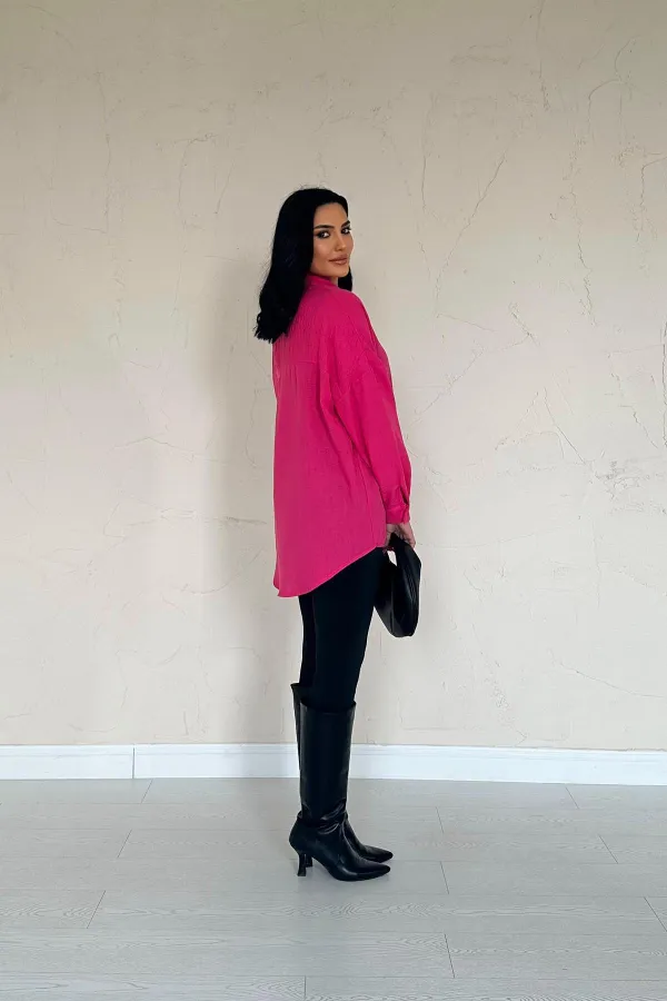 Chemise fuchsia en gros