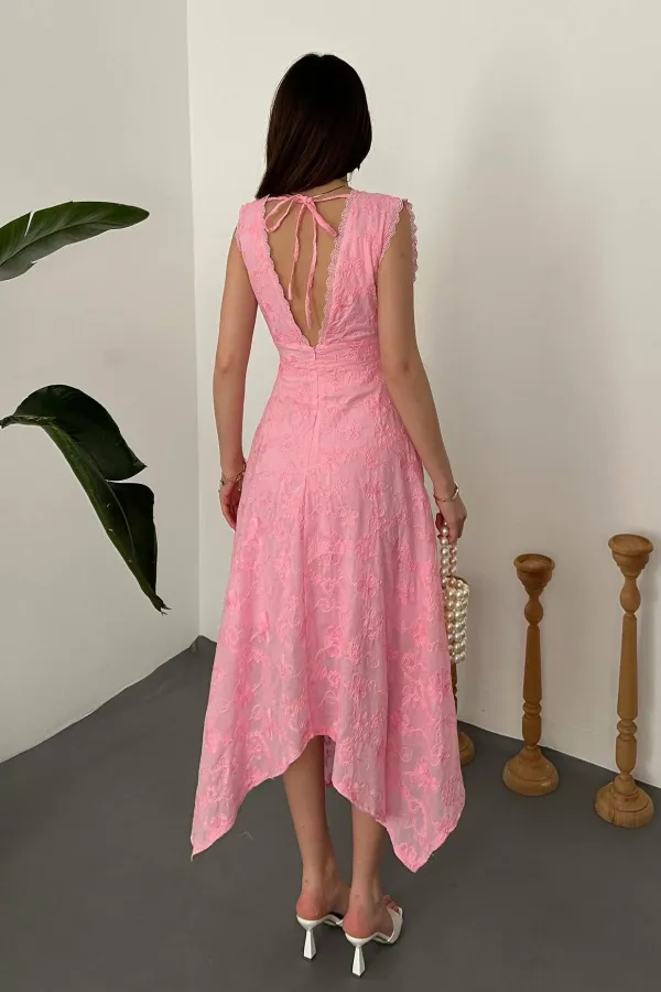 Wholesale Pink Embroidered Dress
