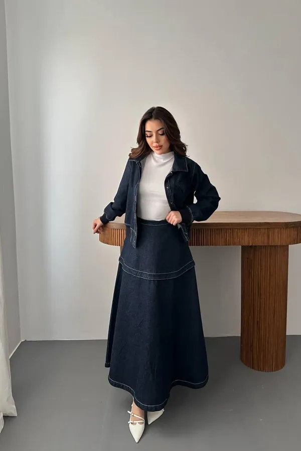 Toptan Mavi Ribanalı Kot Takım