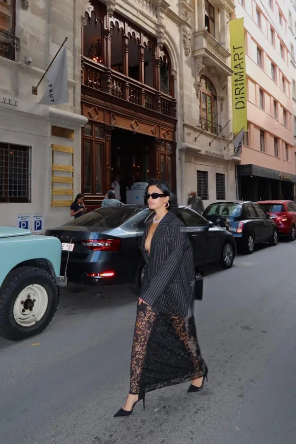 Veste oversize à rayures noires en gros