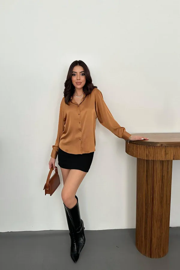 Chemise en satin de vison en gros