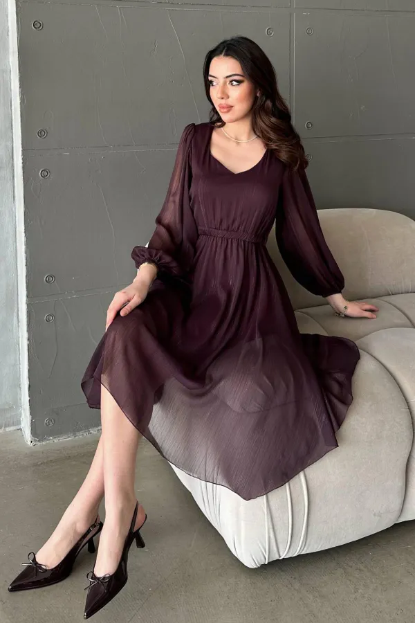 Robe asymétrique prune scintillante en gros