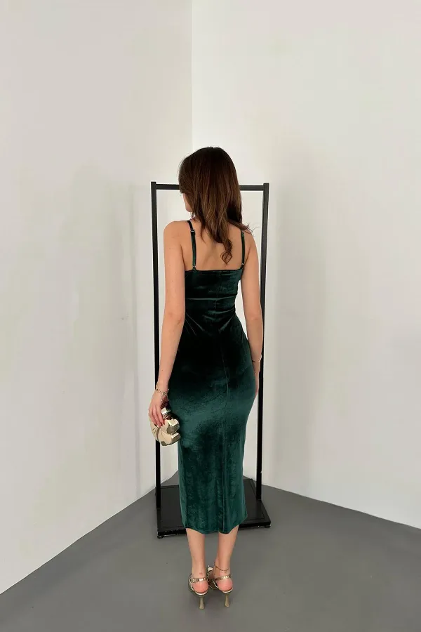 Robe en velours émeraude en gros