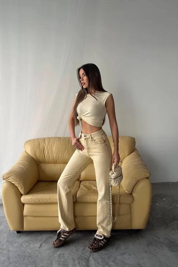 Wholesale Mustard Straightmania Jeans