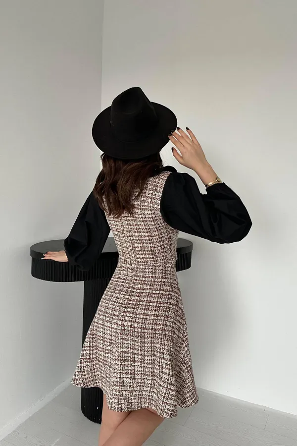 Robe en popeline à bordure en forme de tuile en gros