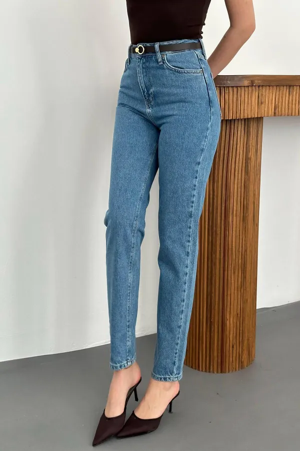 Toptan Mavi Boru Paça Jeans Pantolon