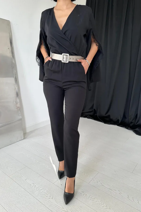 Combinaison fendue noire en gros