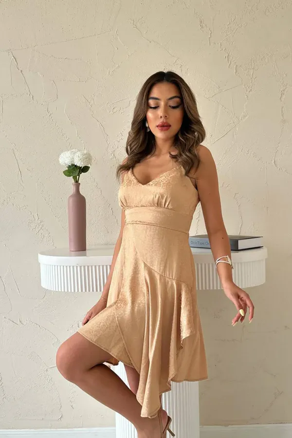 Robe asymétrique en jacquard de vison en gros