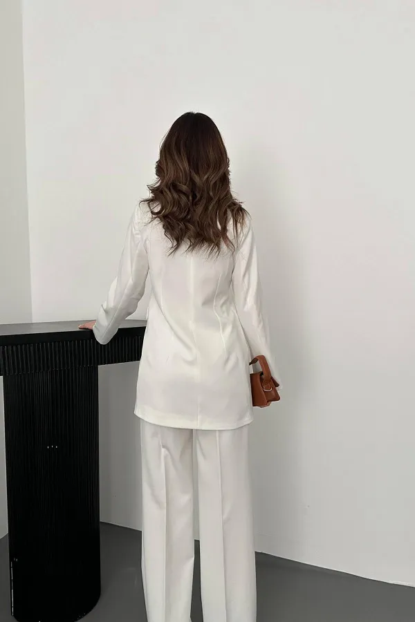 Ensemble veste et pantalon Atlas écru en gros