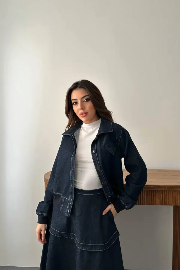 Toptan Mavi Ribanalı Kot Takım