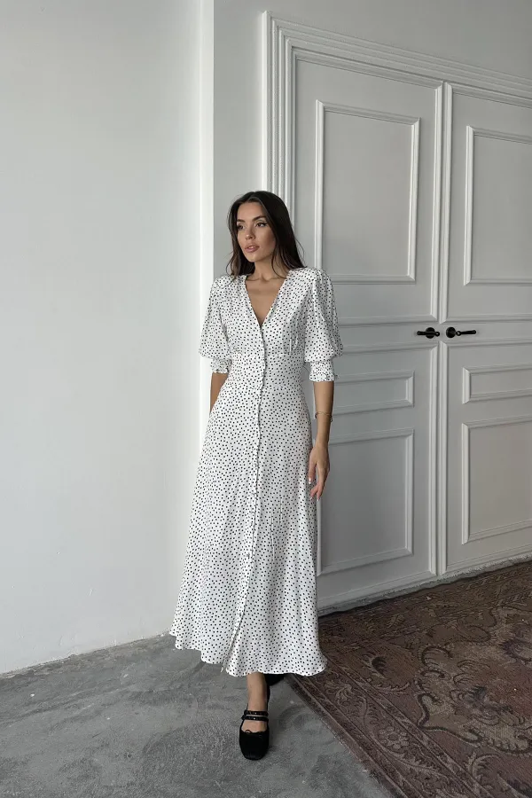 Robe Gipel blanche à dos et taille en gros