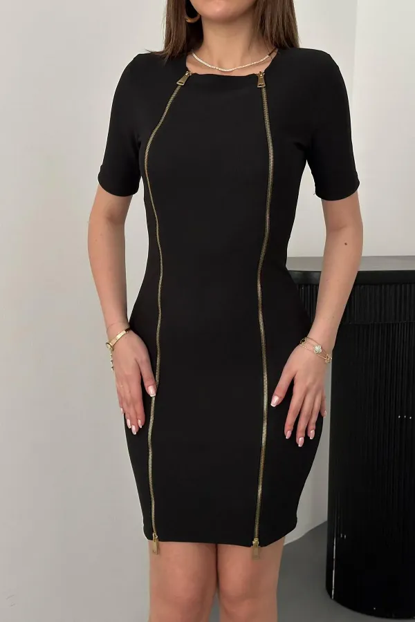 Robe ottomane noire zippée en gros