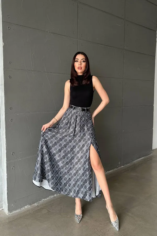 Wholesale Black Plaid Skirts