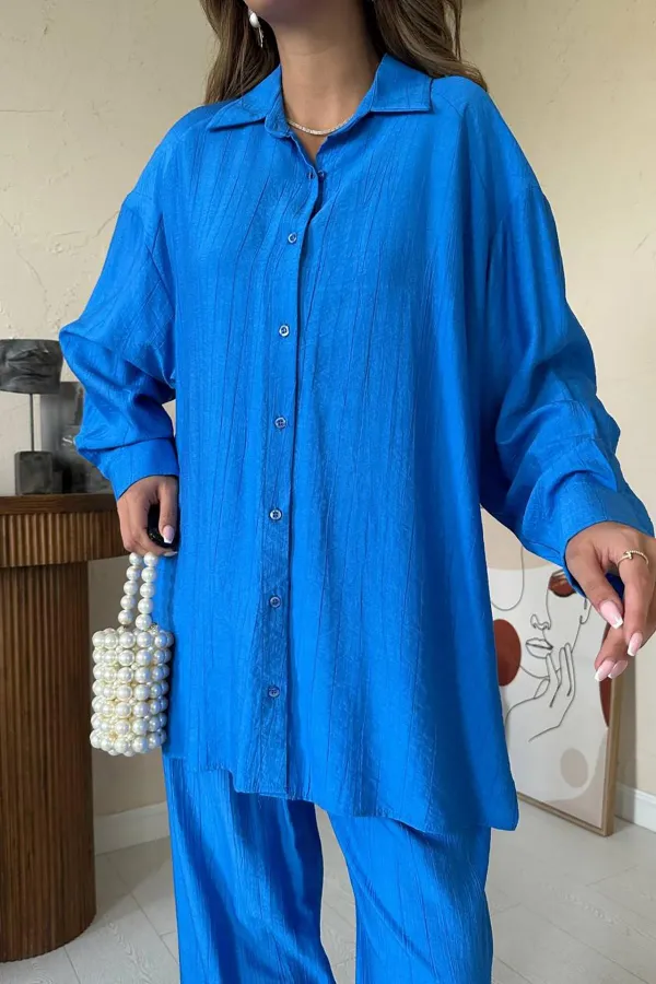 Wholesale Saks Alice Shirt and Loose Cut Trouser Set