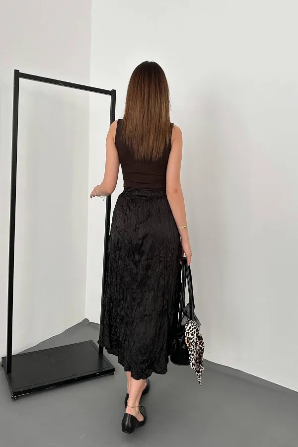 Toptan Siyah Kraşlı Etek