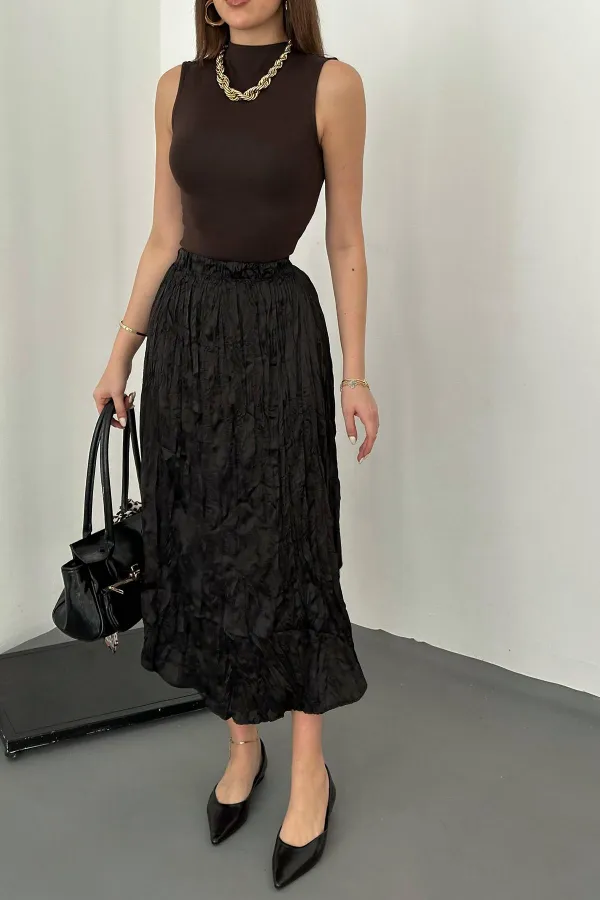 Toptan Siyah Kraşlı Etek